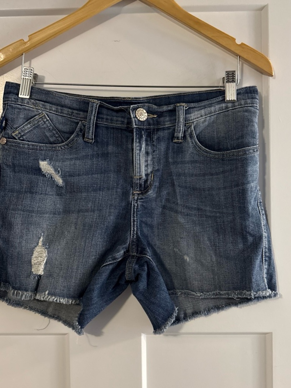 Rock & Republic Dark Blue Distressed Denim Shorts